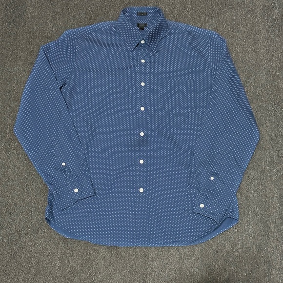 Men's Blue Polka Dot Shirt - Picture 1 of 4